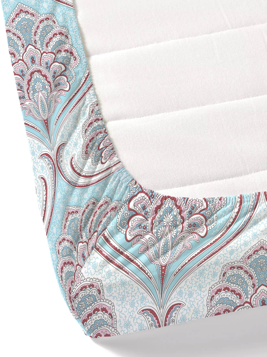 Dreamscape 100% Cotton Ethnic Bedsheet Set | 200 TC | Blue