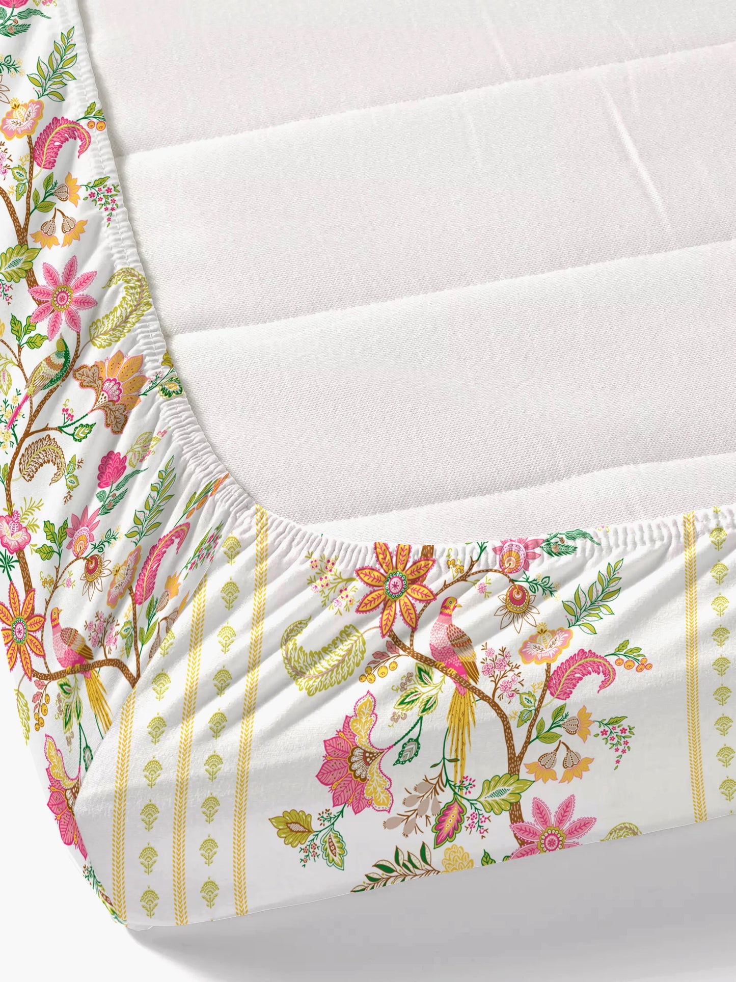 Dreamscape 100% Cotton Floral Bedsheet Set | 200 TC | Pink