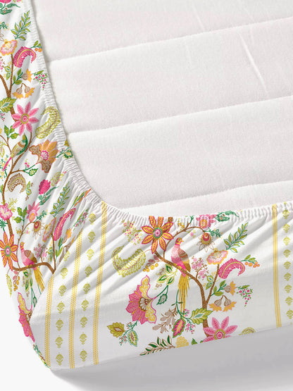 Dreamscape 100% Cotton Floral Bedsheet Set | 200 TC | Pink