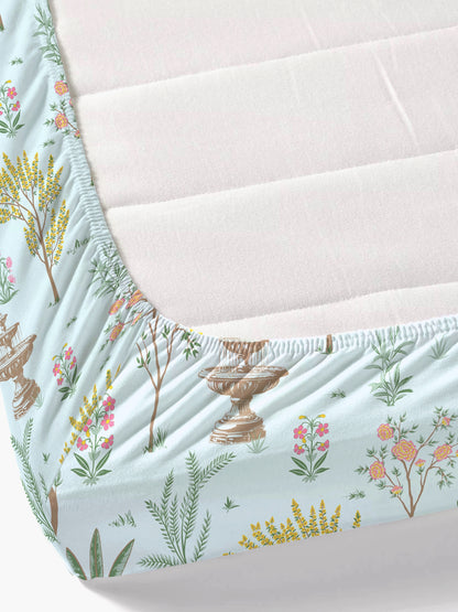 Dreamscape 100% Cotton Ethnic Bedsheet Set | 200 TC | Sea Green