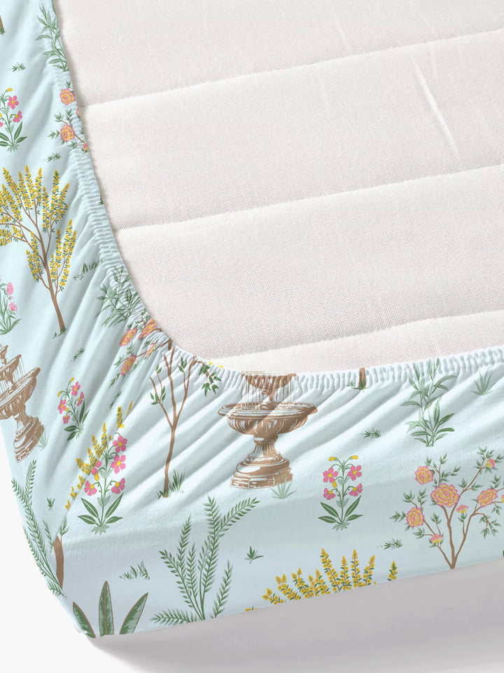 Dreamscape 100% Cotton Ethnic Bedsheet Set | 200 TC | Sea Green
