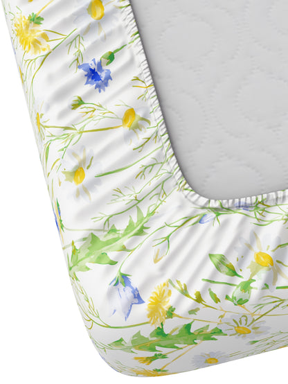 Dreamscape 100% Cotton 180 TC Floral Bedsheet Set - Colour: Blue