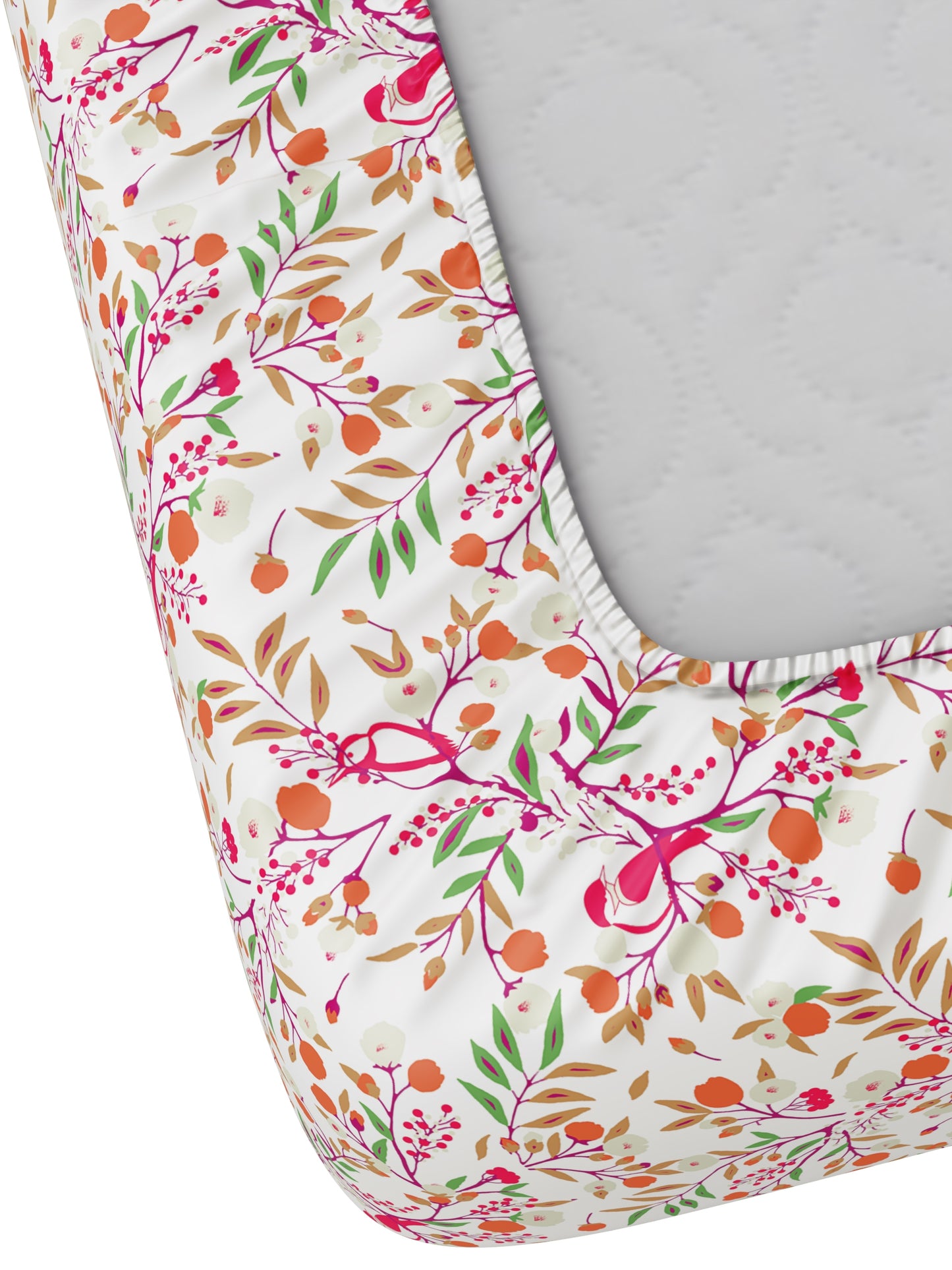 Dreamscape 100% Cotton 180 TC Floral Bedsheet Set - Colour: Orange