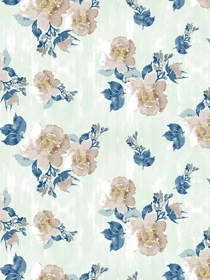 Dreamscape 100% Cotton 180 TC Floral Bedsheet Set - Colour: Blue