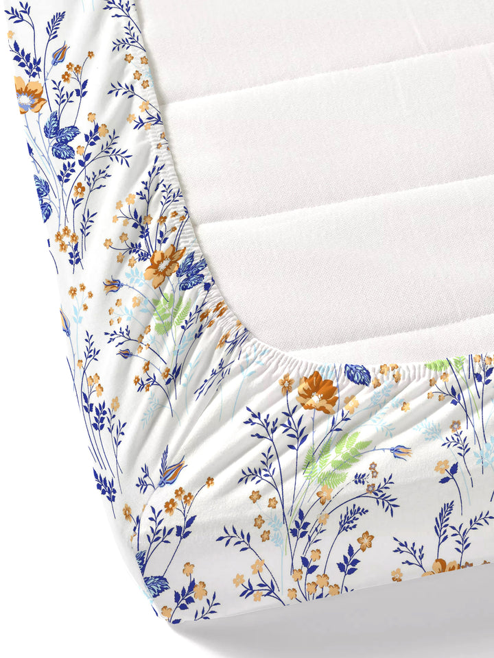Home Ecstasy 100% Cotton 140TC Floral Bedsheet Set, Premium