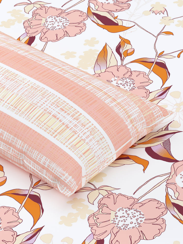 Home Ecstasy 100% Cotton 140TC Floral Bedsheet Set, Premium