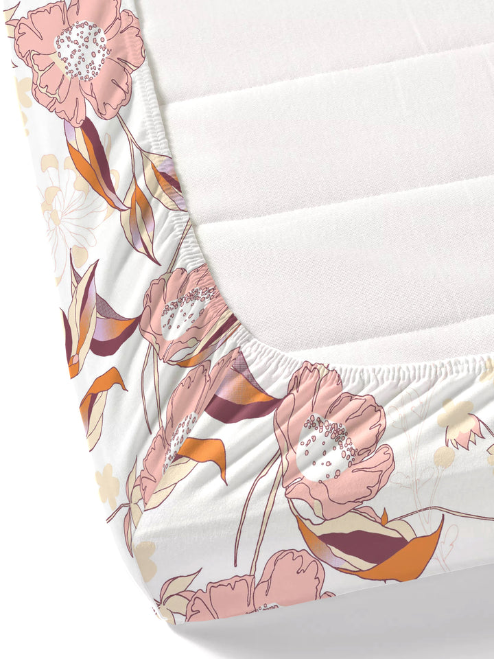 Home Ecstasy 100% Cotton 140TC Floral Bedsheet Set, Premium