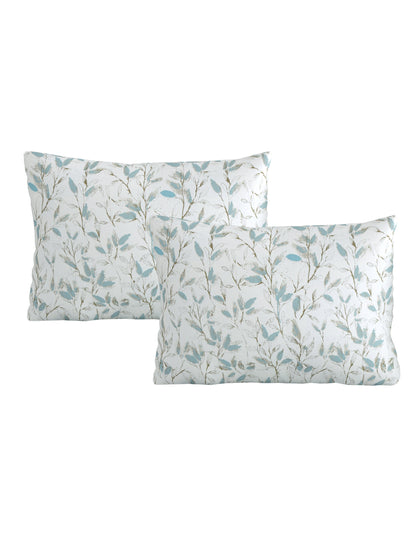 Home Ecstasy 100% Cotton 300 TC Floral Bedsheet Set - Colour: White