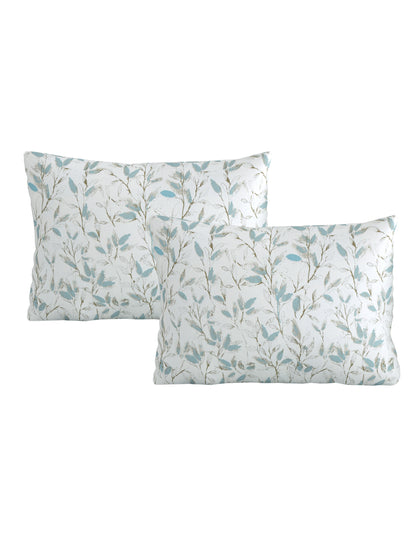 Home Ecstasy 100% Cotton 300 TC Floral Bedsheet Set - Colour: White