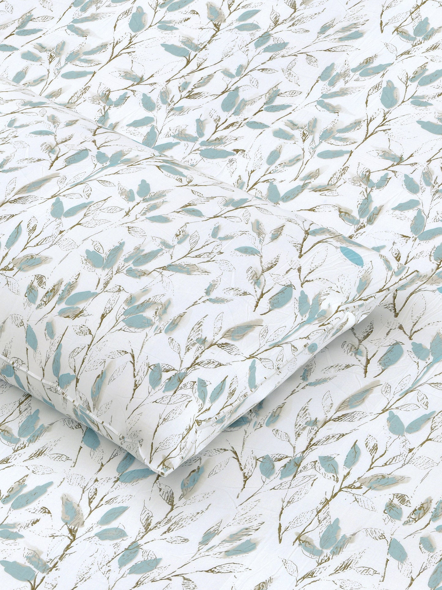 Home Ecstasy 100% Cotton 300 TC Floral Bedsheet Set - Colour: White