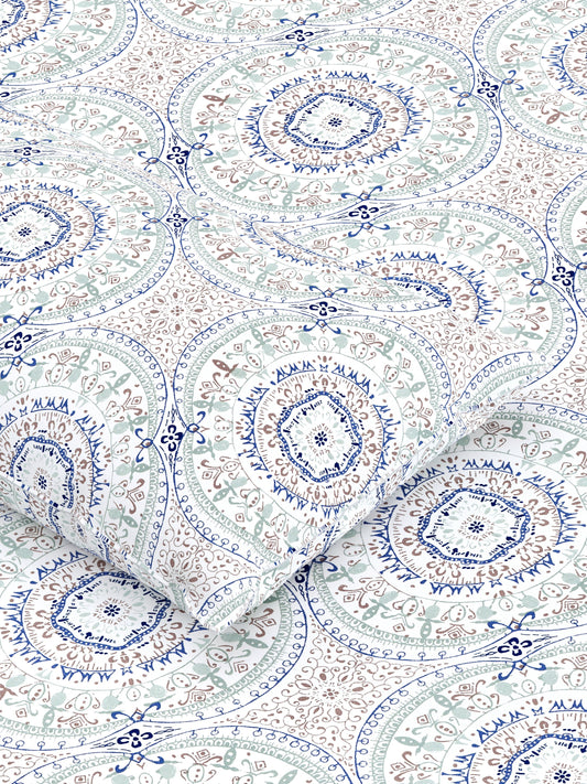 Home Ecstasy 100% Cotton 300 TC Floral Bedsheet Set - Colour: Blue