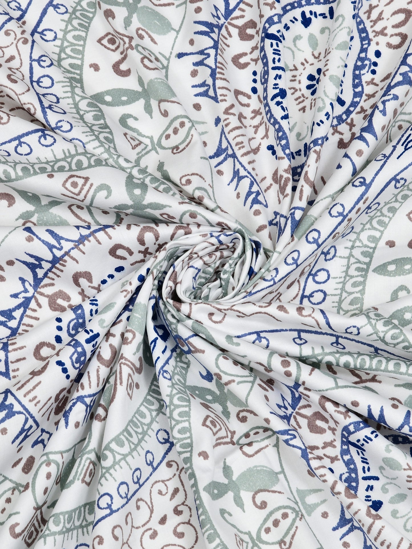 Home Ecstasy 100% Cotton 300 TC Floral Bedsheet Set - Colour: Blue