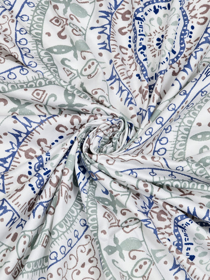 Home Ecstasy 100% Cotton 300 TC Floral Bedsheet Set - Colour: Blue