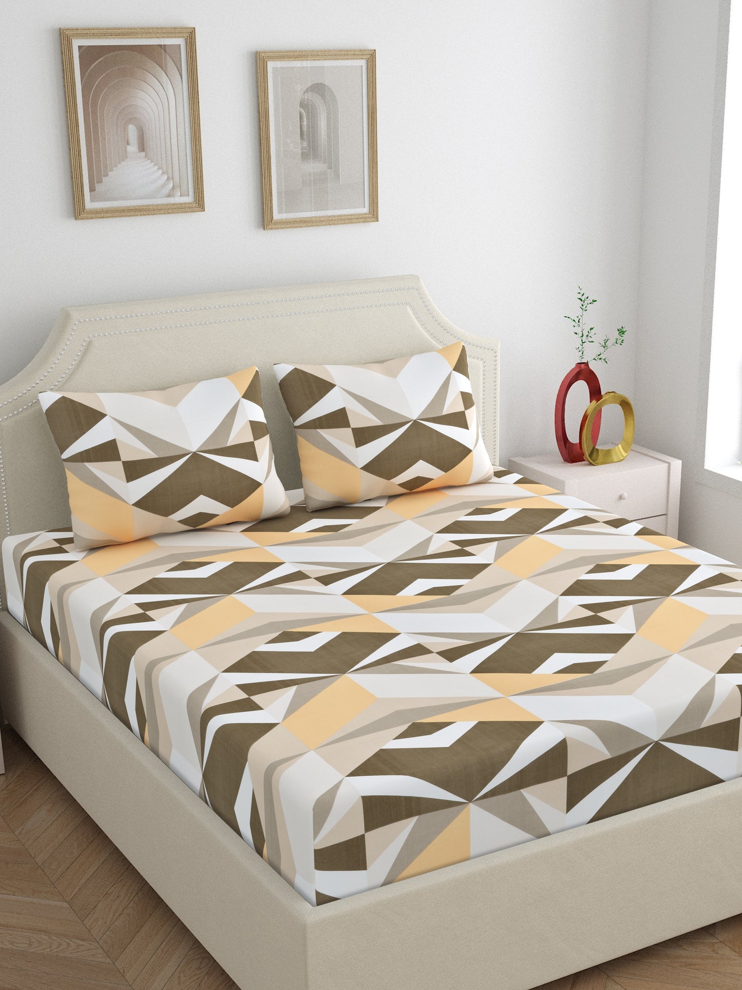 Home Ecstasy 100% Cotton Floral King Bedsheet Set | 300 TC