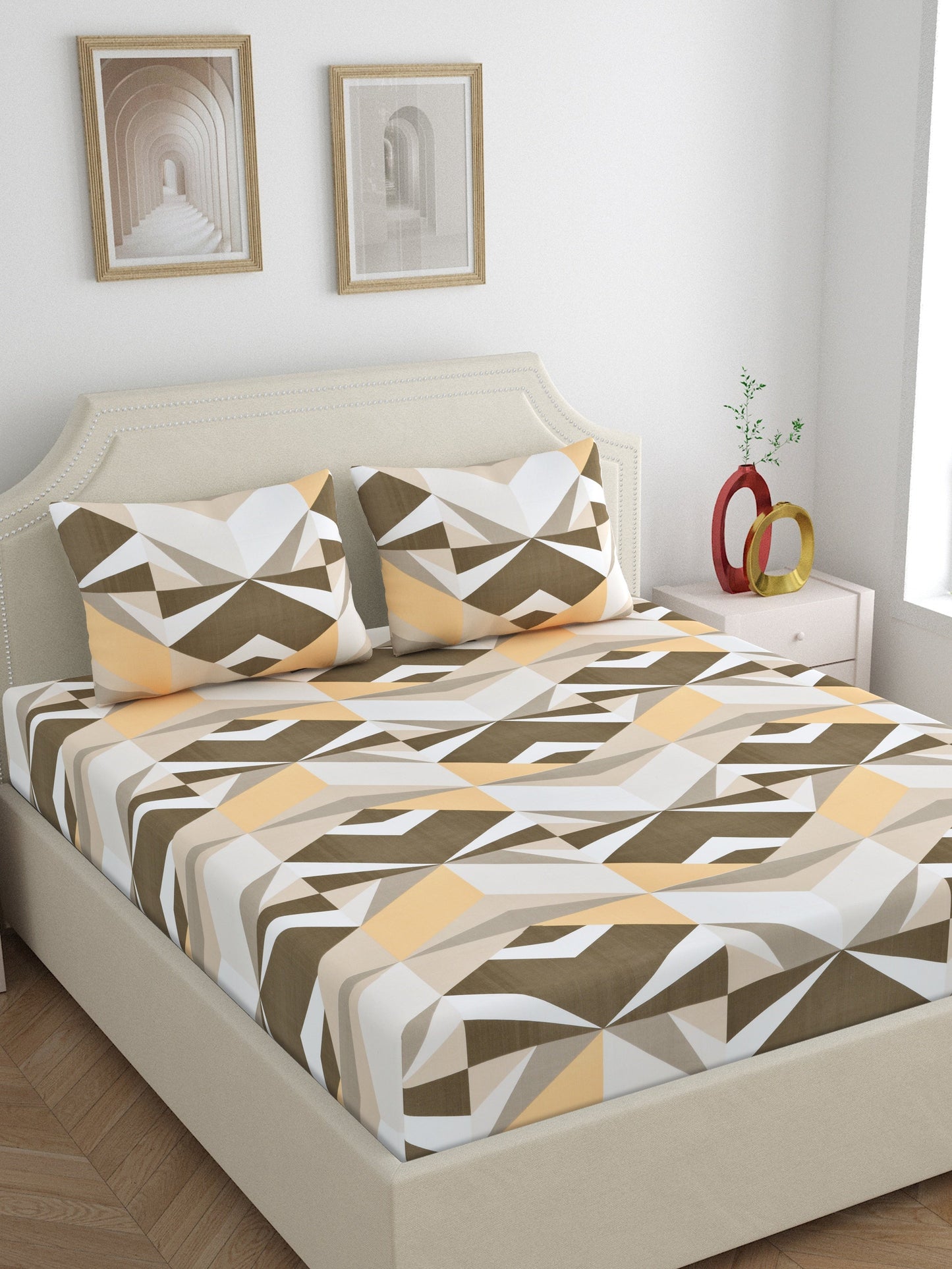 Home Ecstasy 100% Cotton 300 TC Floral Bedsheet Set - Colour: Multi