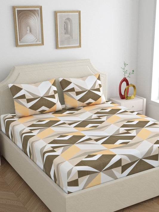 Home Ecstasy 100% Cotton 300 TC Floral Bedsheet Set - Colour: Multi