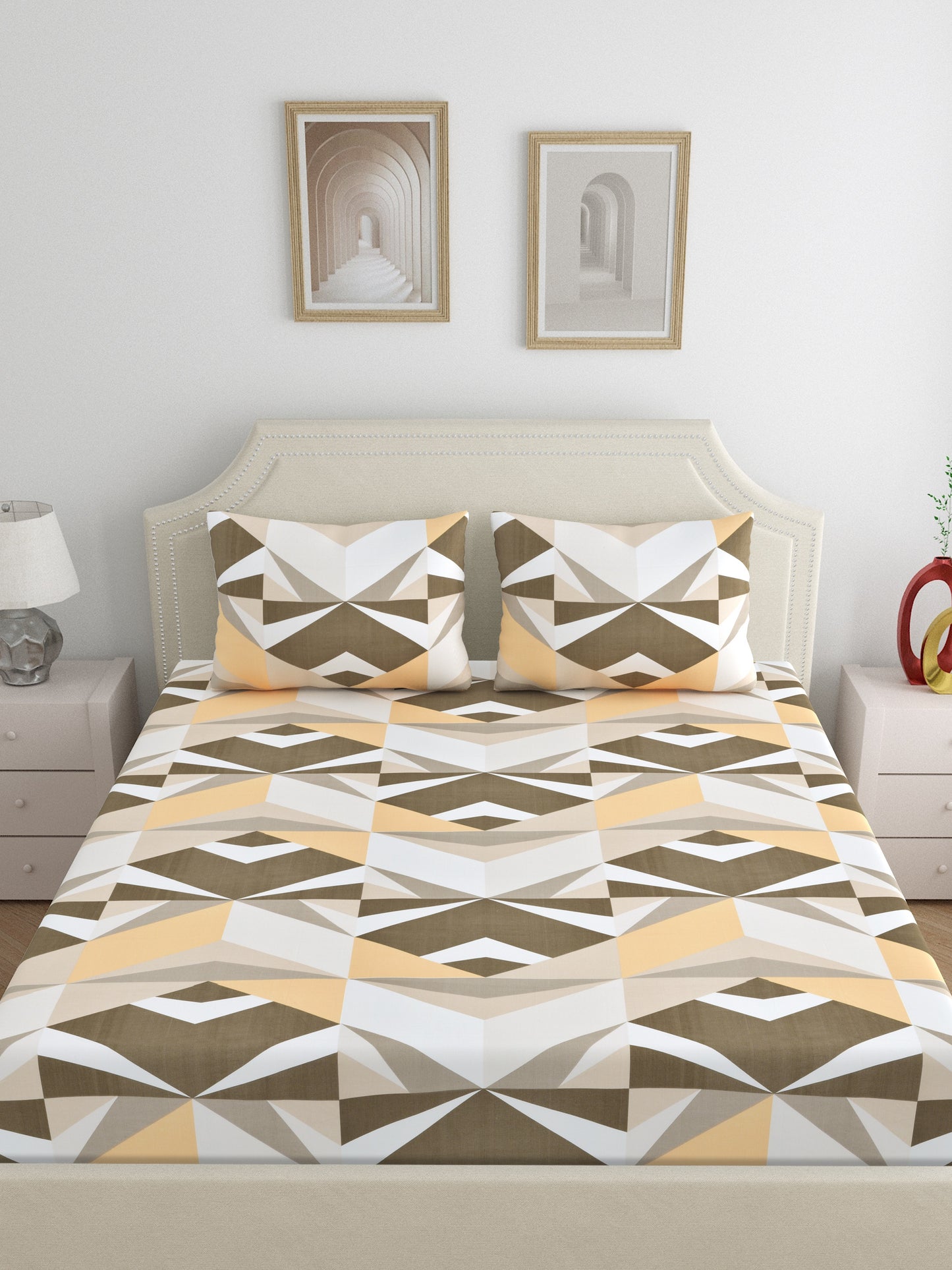 Home Ecstasy 100% Cotton 300 TC Floral Bedsheet Set - Colour: Multi