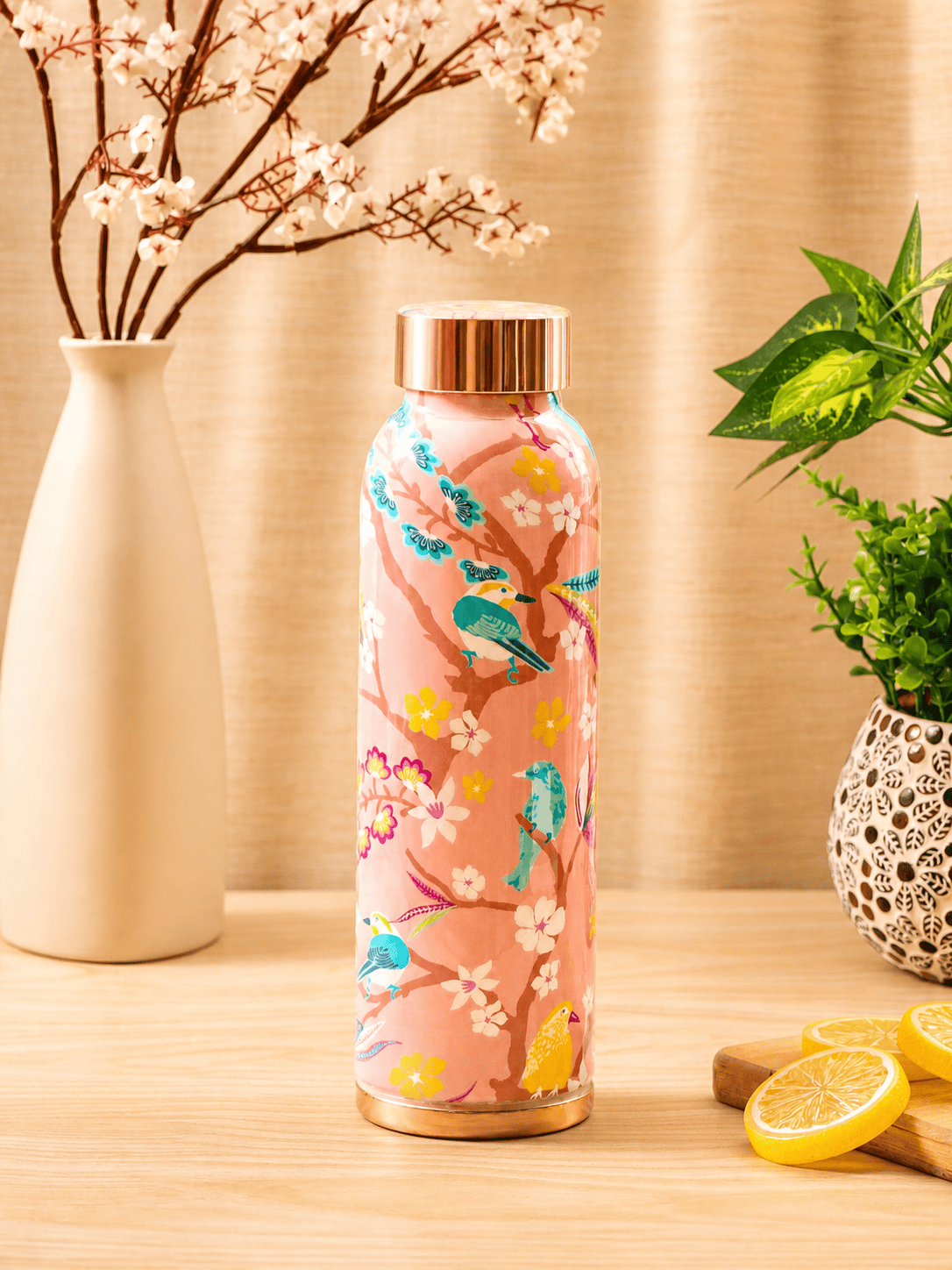 Home Ecstasy 100% Pure Copper Water Bottle | Leak Proof, Durable & Rust Proof | Non-Toxic & BPA Free Bottle | Eco Friendly Water Bottle (900 ml) (Pack of 1)