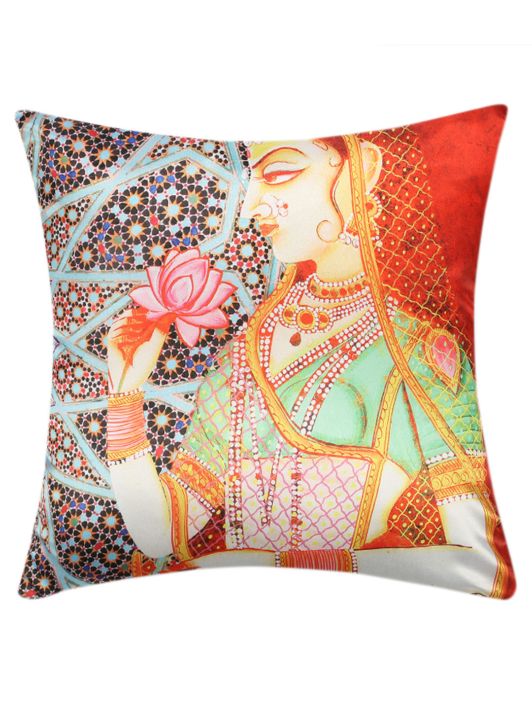 Dreamscape 100% Polyester Printed Multi Cushion Cover 16"x16" (Set of 2) | 140 TC | Multi