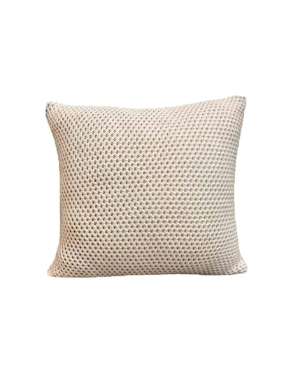 Home Ecstasy 100% Cotton Embroidered Beige Cushion Cover 16"x16" (Set of 2) | 140 TC | Beige