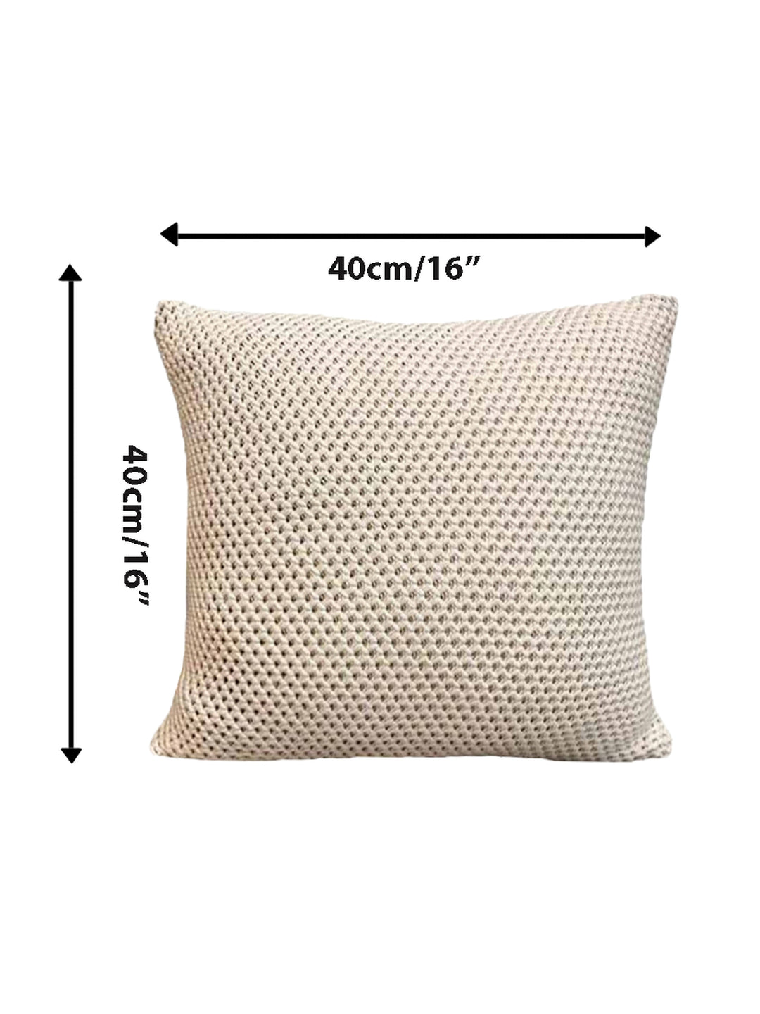 Home Ecstasy 100% Cotton Embroidered Beige Cushion Cover 16"x16" (Set of 2) | 140 TC | Beige
