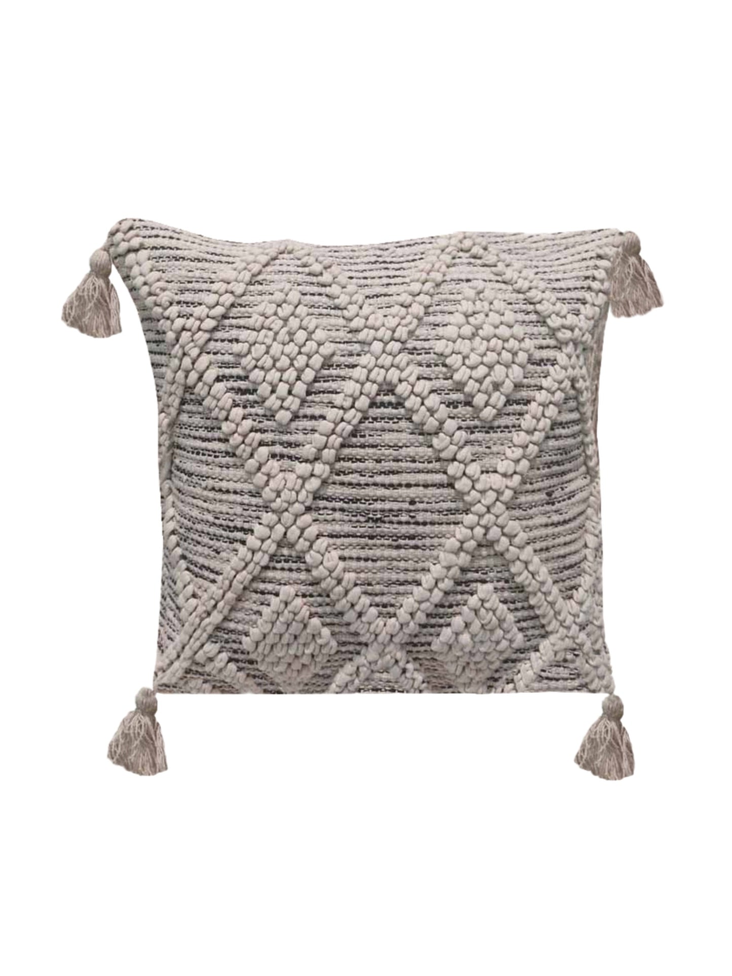 Home Ecstasy 100% Cotton Embroidered Beige Cushion Cover 16"x16" (Set of 2) | 140 TC | Beige