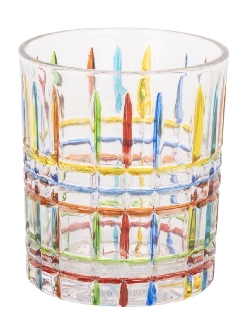 Home Ecstasy Premium Printed Glasses | Perfect for Home | 330 ml | Prism Stripes | Pack of 6