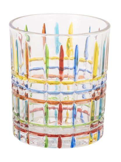 Home Ecstasy Premium Printed Glasses | Perfect for Home | 330 ml | Prism Stripes | Pack of 6