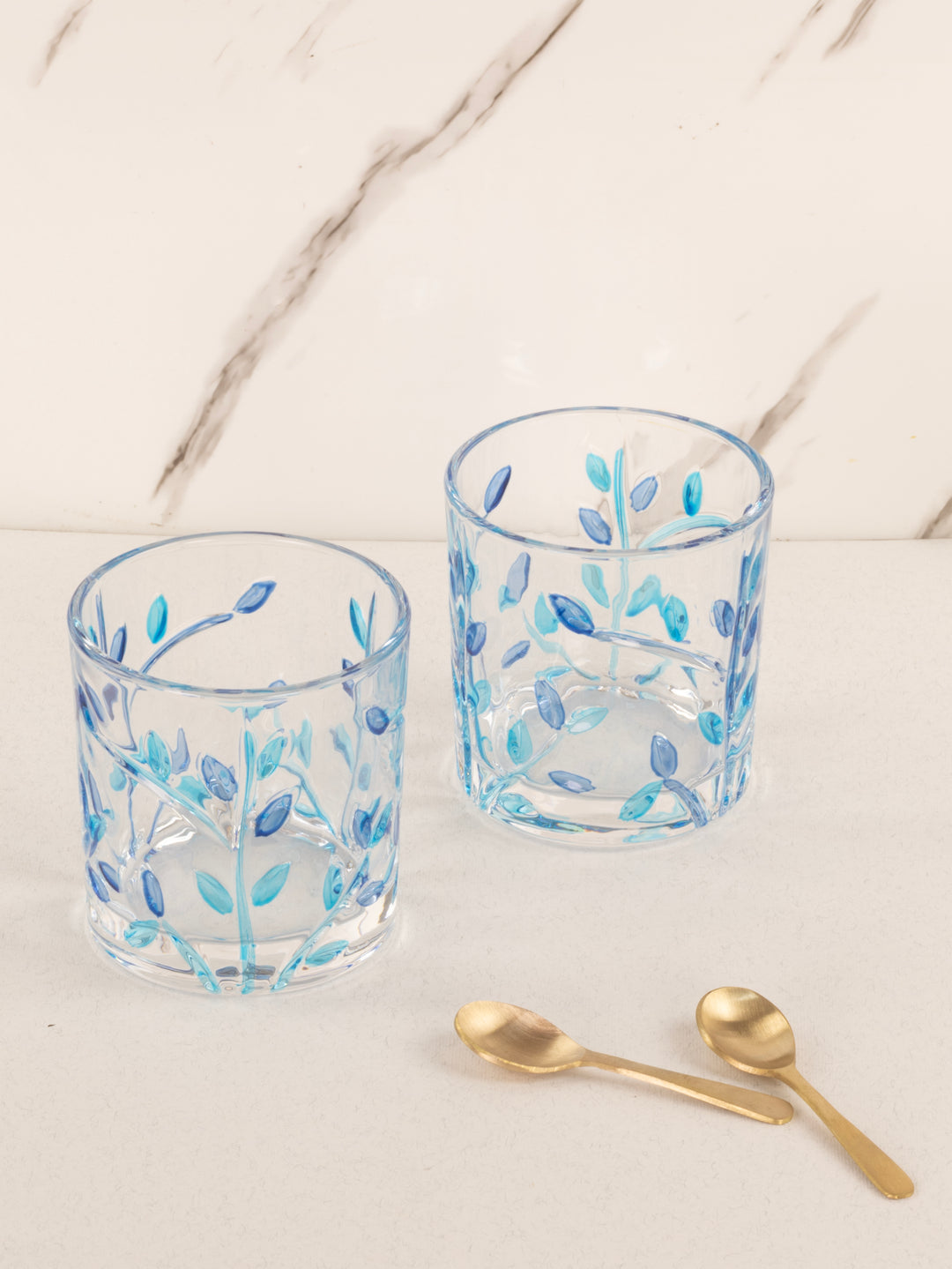 Home Ecstasy Premium Printed Glasses | Perfect for Home | 330 ml | Blue Wilow | Pack of 6