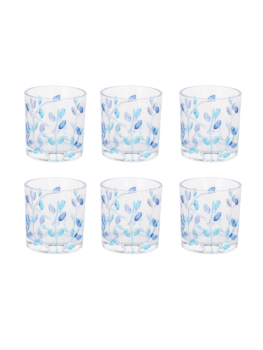 Home Ecstasy Premium Printed Glasses | Perfect for Home | 330 ml | Blue Wilow | Pack of 6