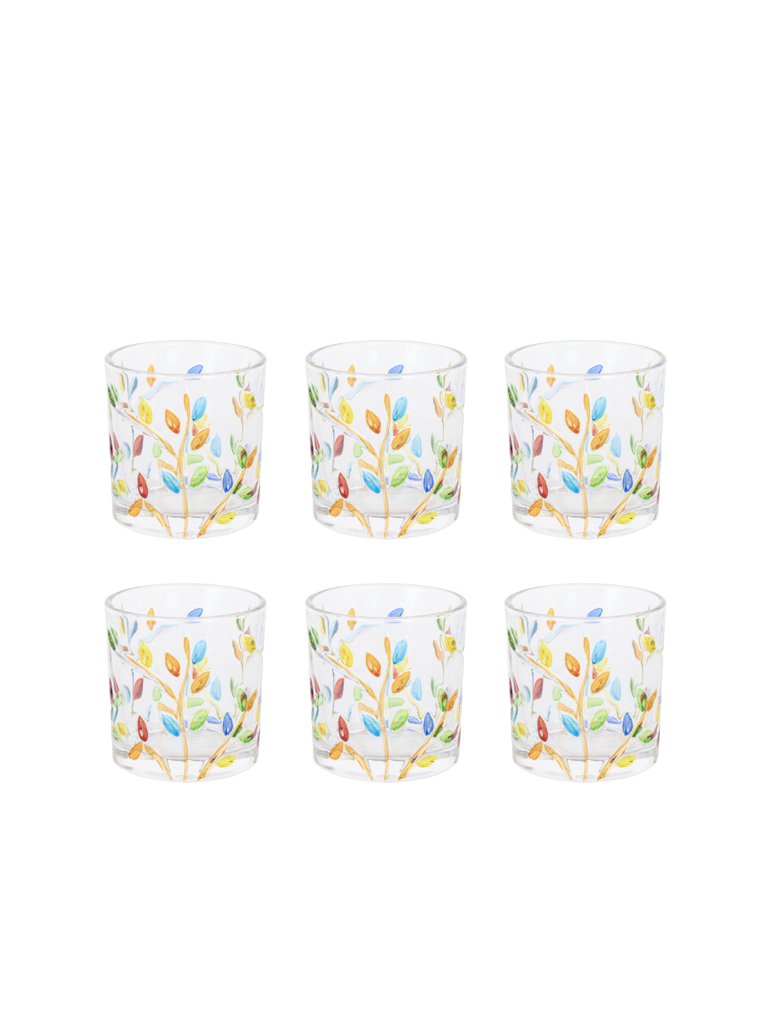Home Ecstasy Premium Printed Glasses | Perfect for Home | 330 ml | Autumn Bloom | Pack of 6