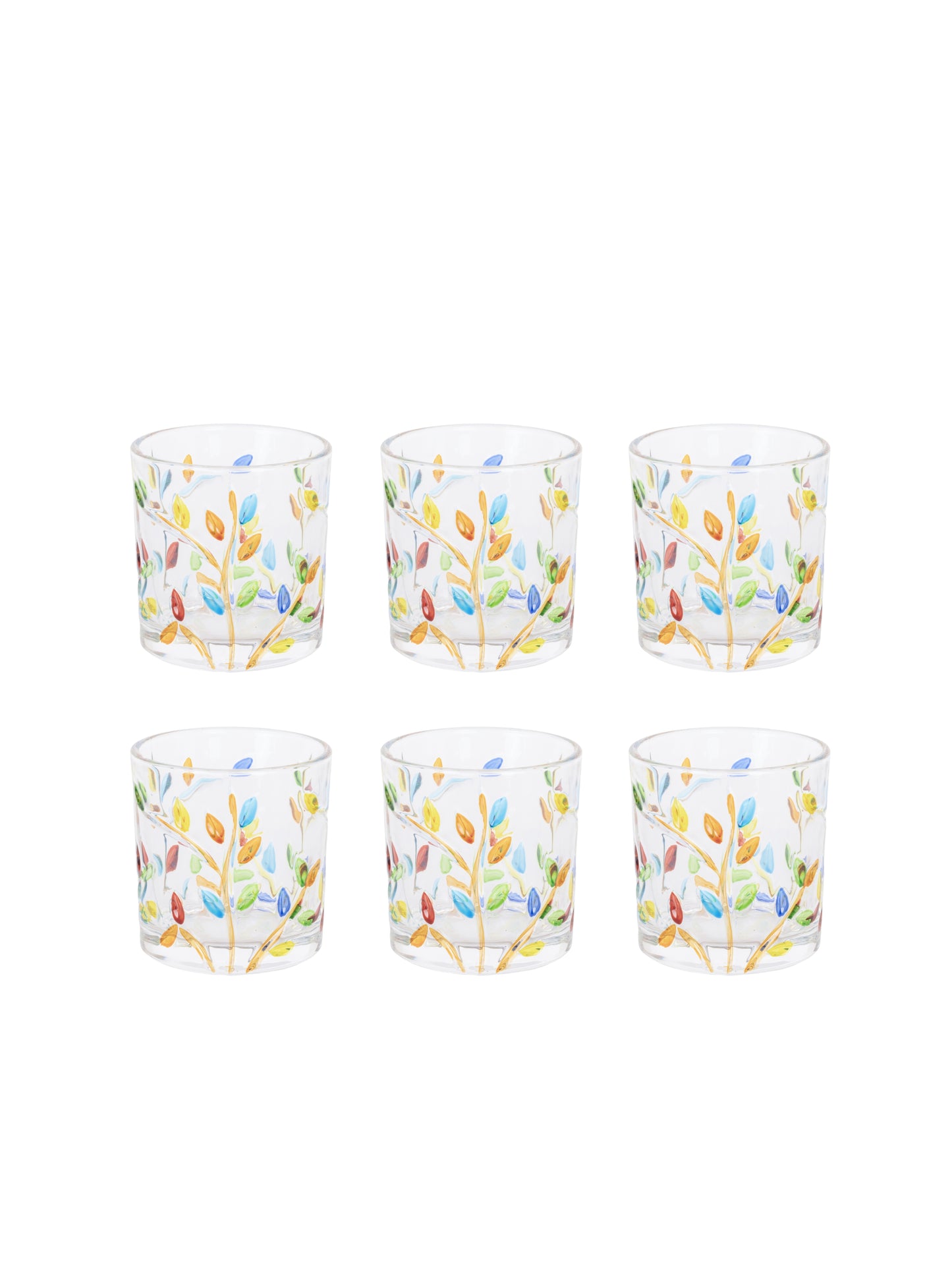 Home Ecstasy Premium Printed Glasses | Perfect for Home | 330 ml | Autumn Bloom | Pack of 6
