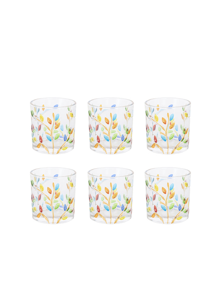 Home Ecstasy Premium Printed Glasses | Perfect for Home | 330 ml | Autumn Bloom | Pack of 6