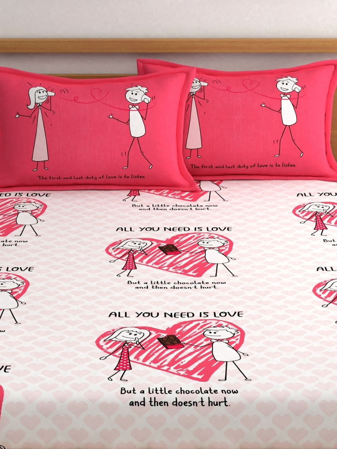 My Room 100% Cotton Children Bedsheet Set | 140 TC | Pink