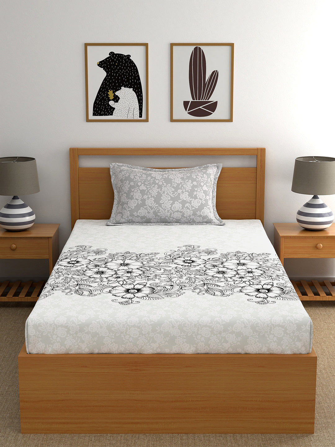 My Room 100% Cotton Floral Bedsheet Set