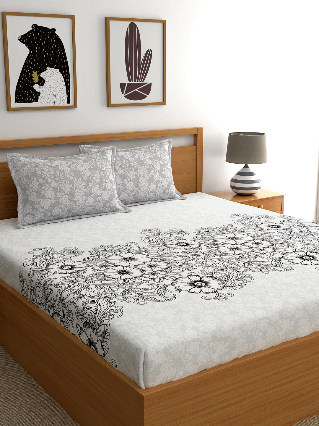My Room 100% Cotton Floral Bedsheet Set