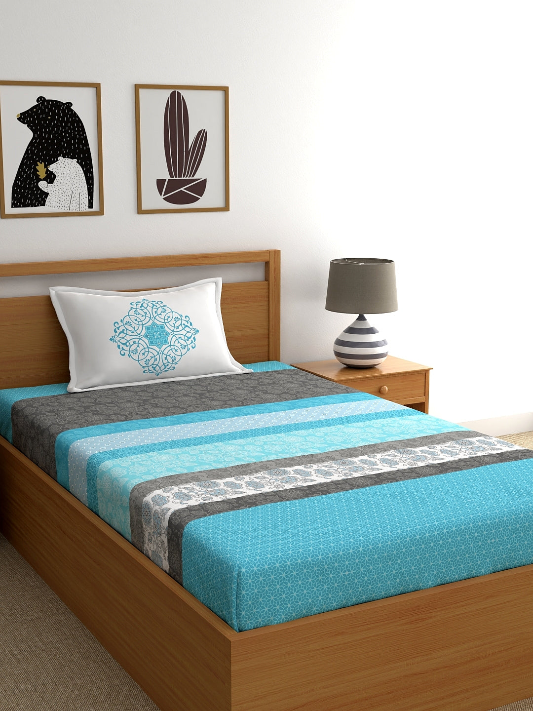 My Room 100% Cotton Floral Bedsheet Set