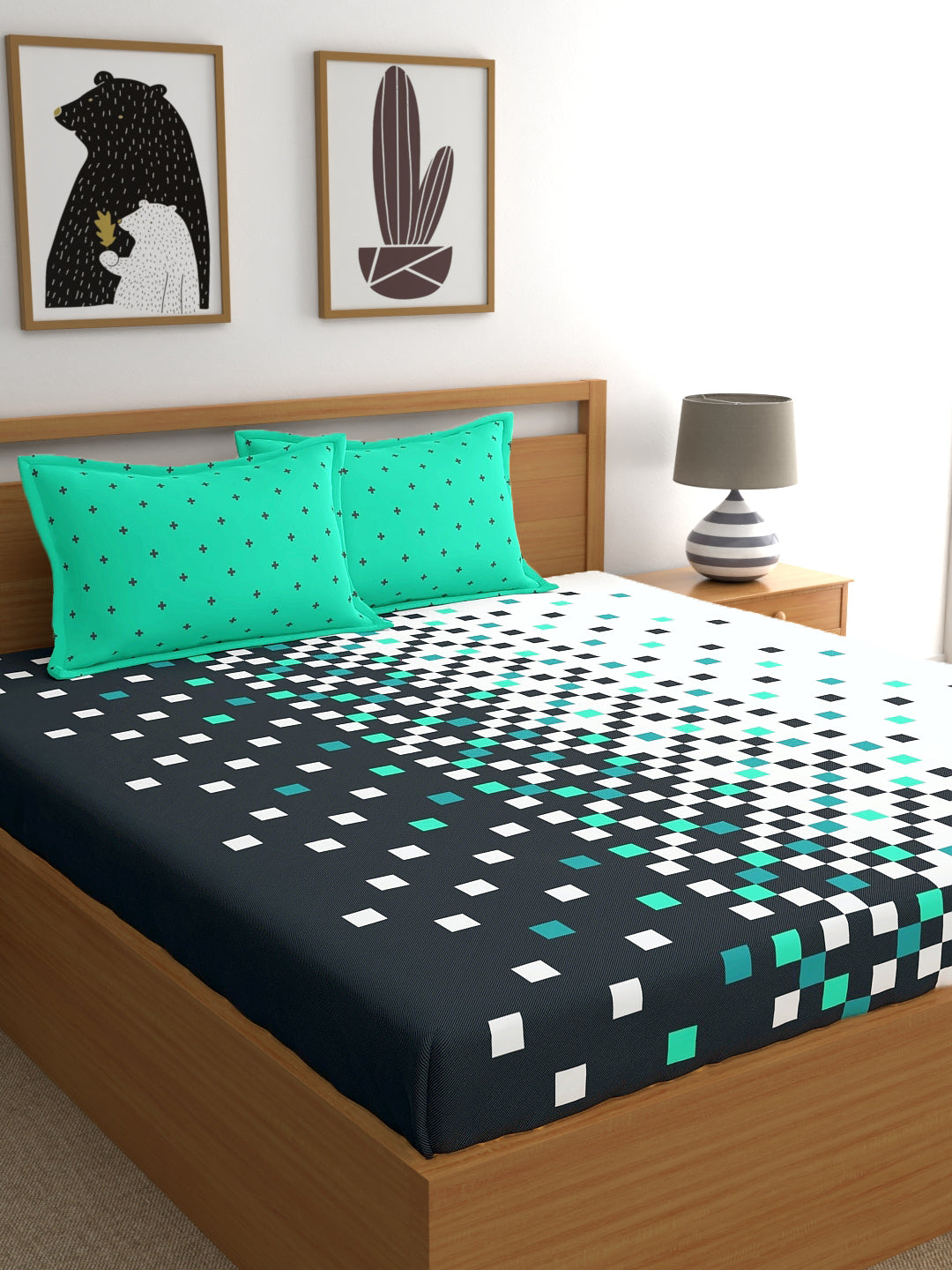 My Room 100% Cotton Geometri Bedsheet Set