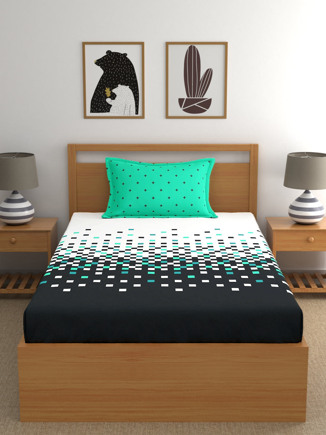 My Room 100% Cotton Geometri Bedsheet Set