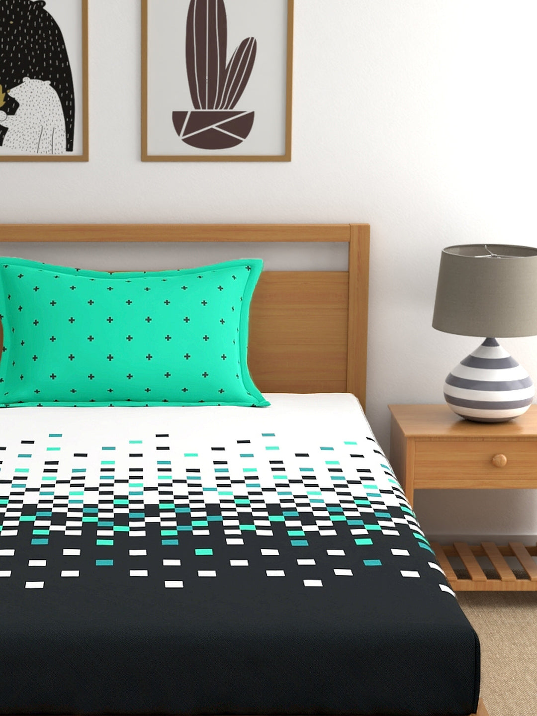 My Room 100% Cotton Geometri Bedsheet Set