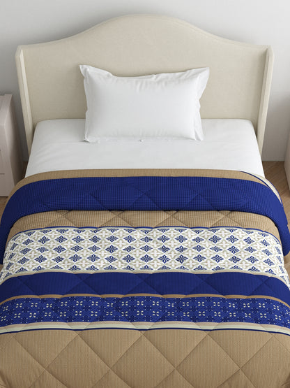 Home Ecstasy 100% Cotton 150 TC Ethnic Quilt - Colour: Blue