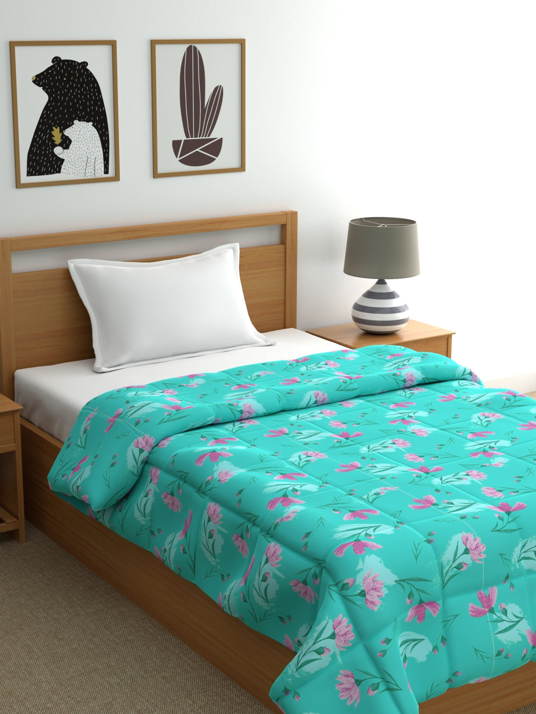 Home Ecstasy 100% Cotton Solid Comforter | 200 GSM | Sea Green