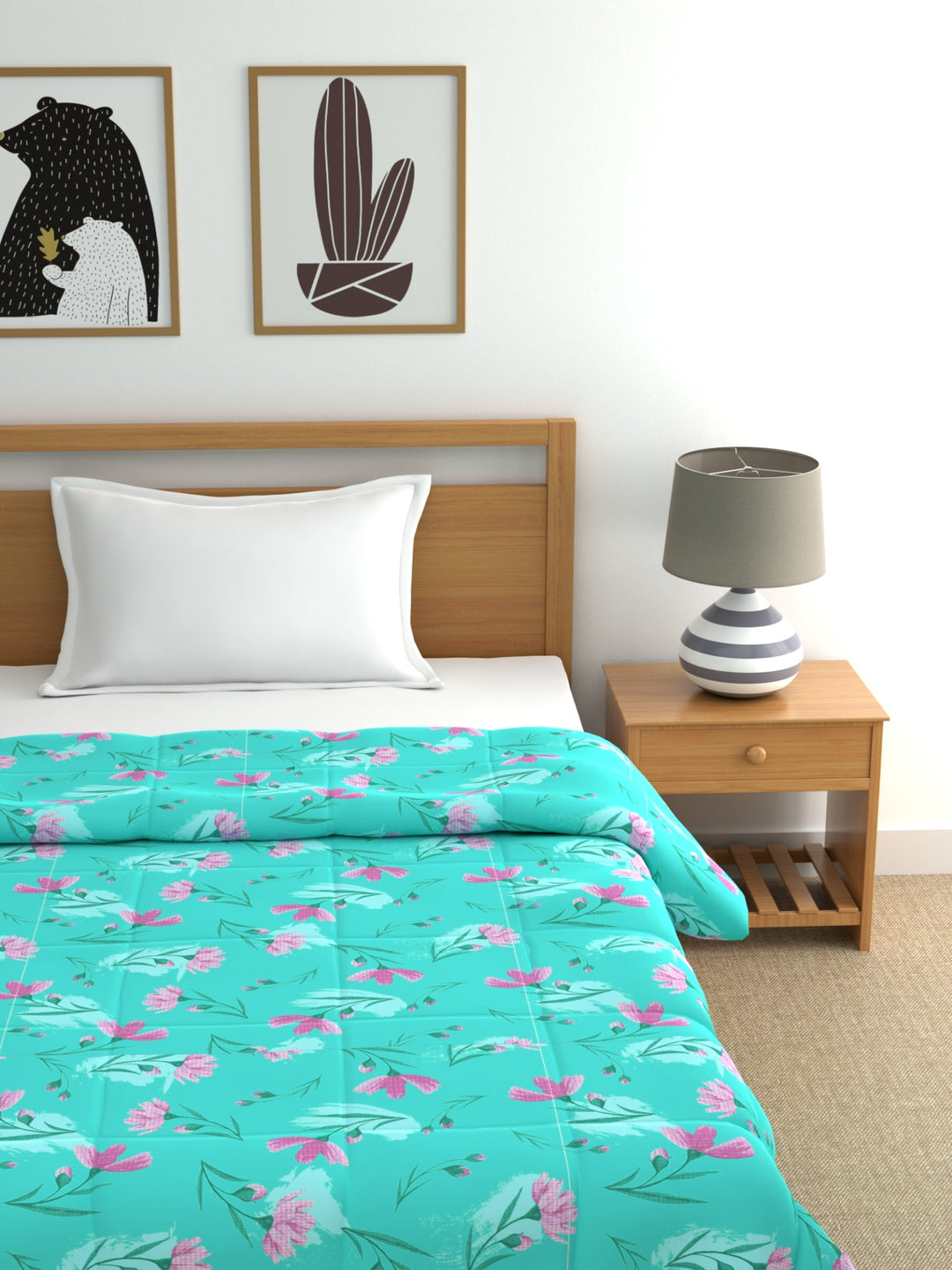 Home Ecstasy 100% Cotton Solid Comforter | 200 GSM | Sea Green