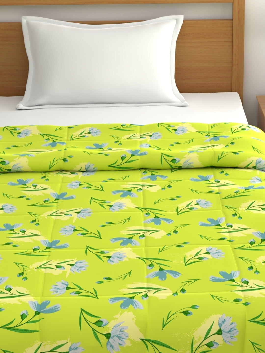 Home Ecstasy 100% Cotton Ethnic Comforter | 200 GSM | Lime Green