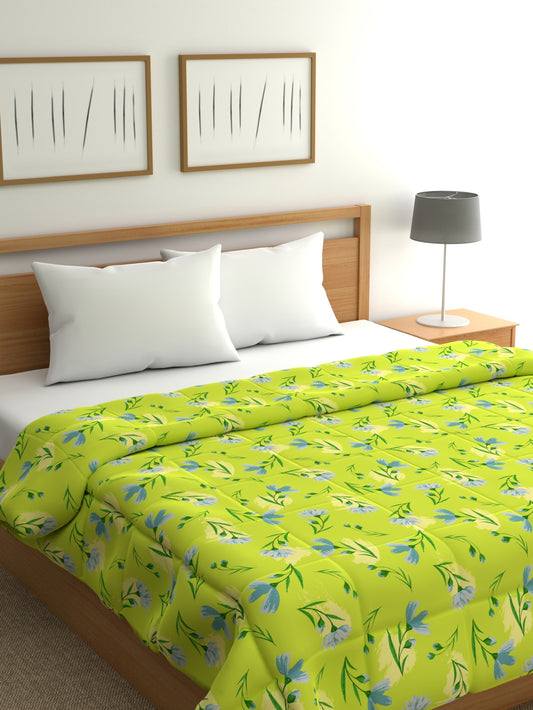 Home Ecstasy 100% Cotton Ethnic Comforter | 200 GSM | Lime Green