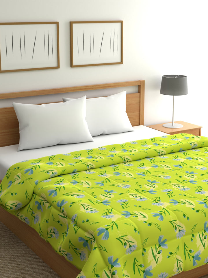 Home Ecstasy 100% Cotton Ethnic Comforter | 200 GSM | Lime Green