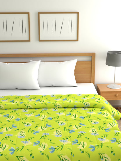Home Ecstasy 100% Cotton Ethnic Comforter | 200 GSM | Lime Green