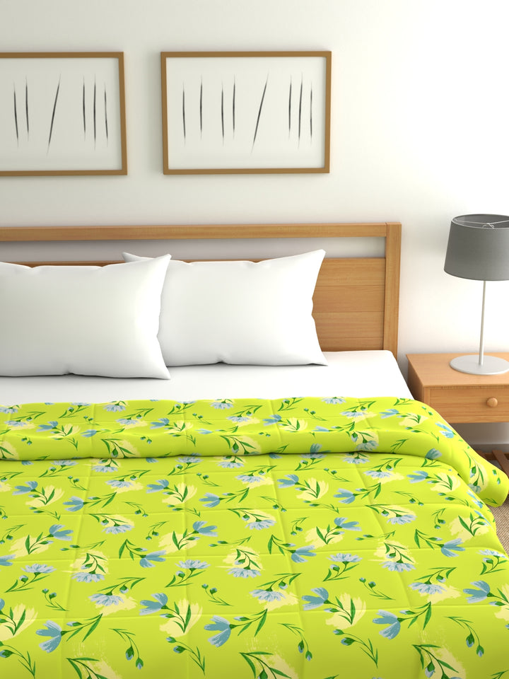 Home Ecstasy 100% Cotton Ethnic Comforter | 200 GSM | Lime Green