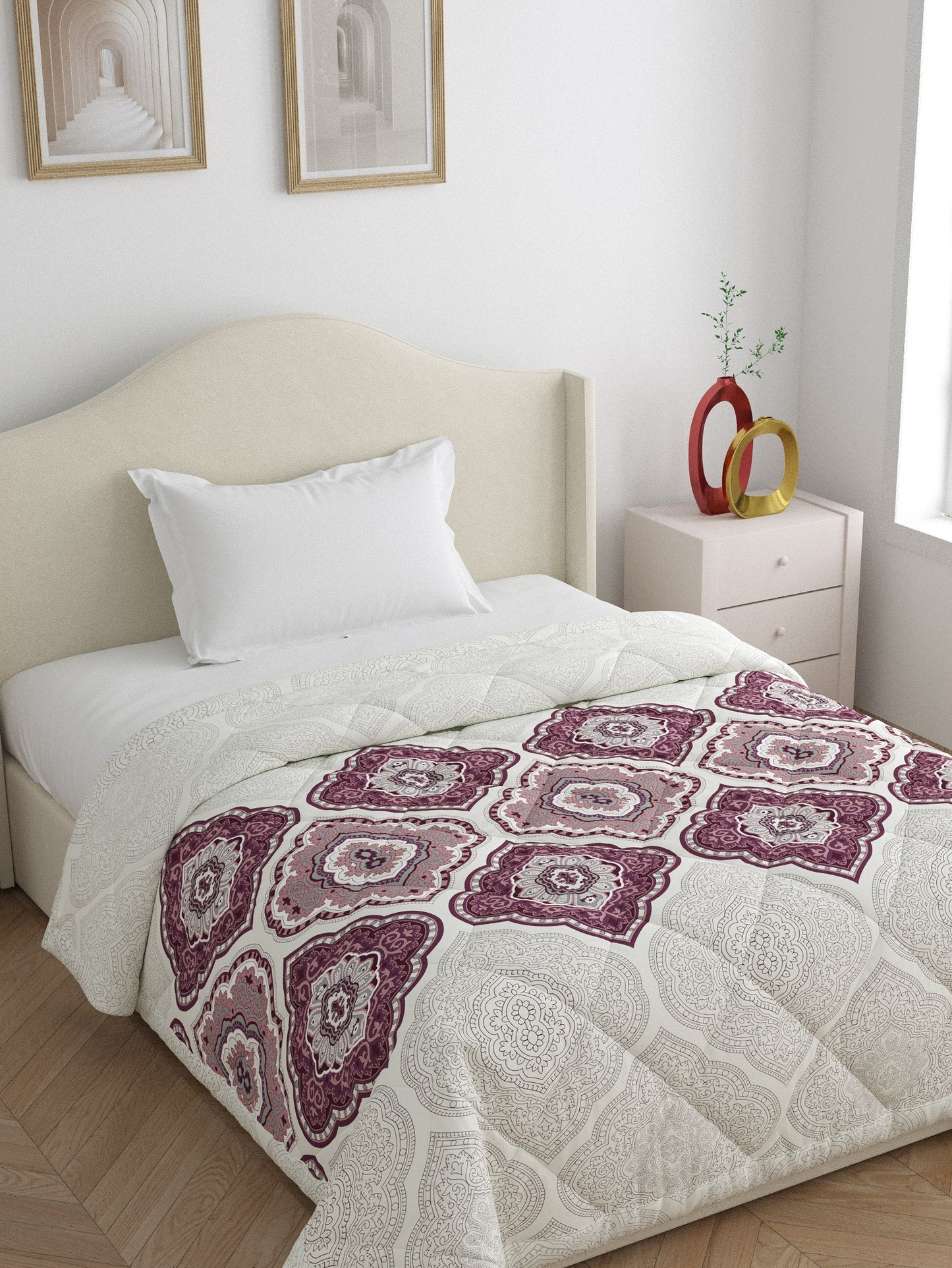 Home Ecstasy 100% Cotton 150 TC Ethnic Quilt - Colour: Purple