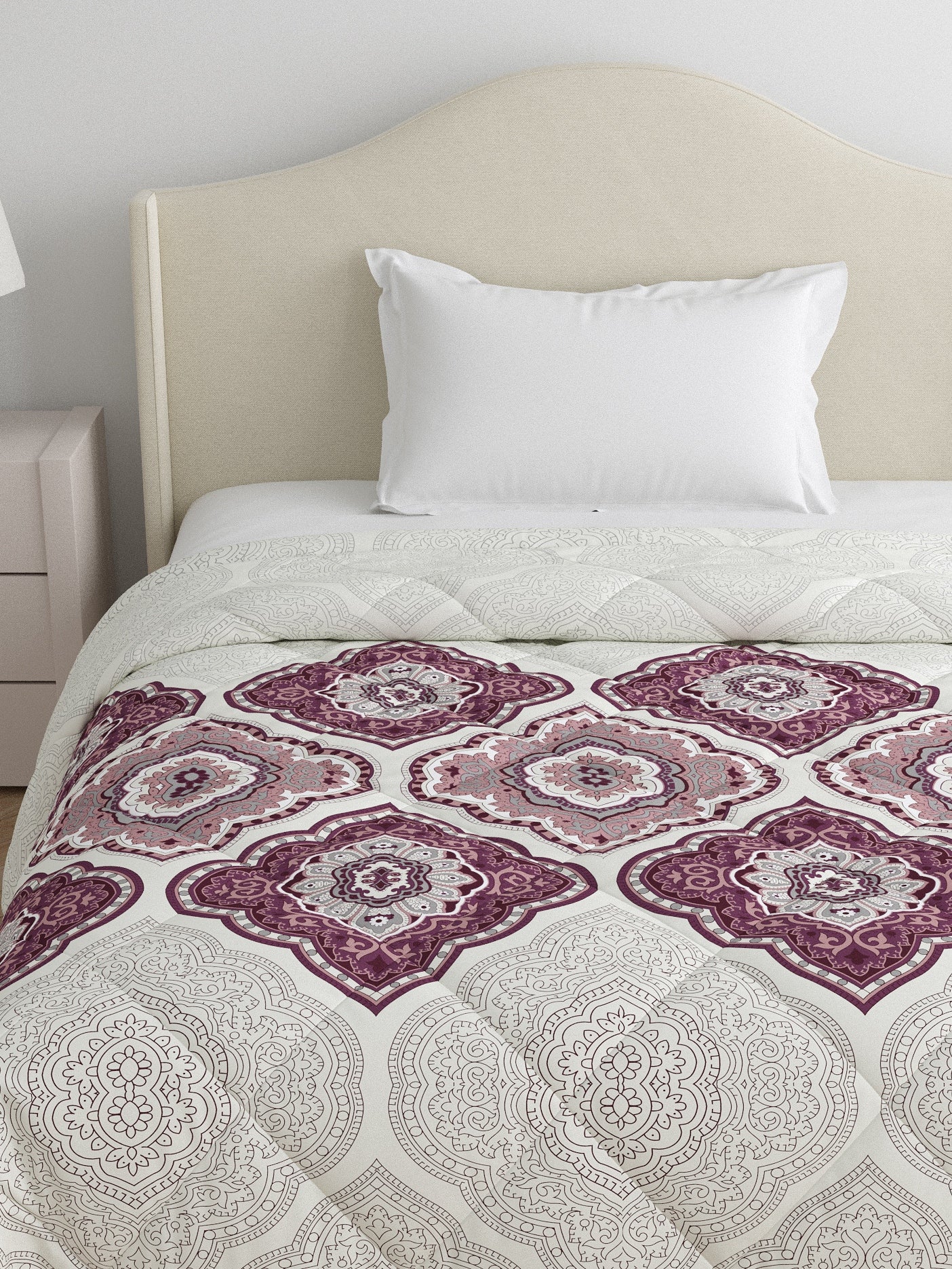 Home Ecstasy 100% Cotton 150 TC Ethnic Quilt - Colour: Purple